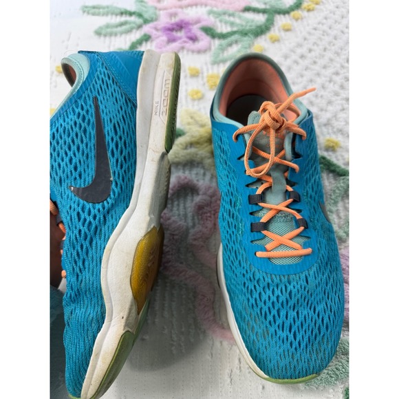 Nike Zoom Turquoise Orange Athletic Training Shoes Women's Size 7.5 - Picture 3 of 6